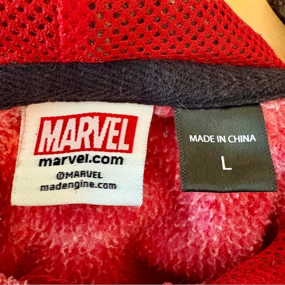 Marvel Spider-Man Pullover Gray & Red Hoodie, Mens size Large - Picture 5 of 16